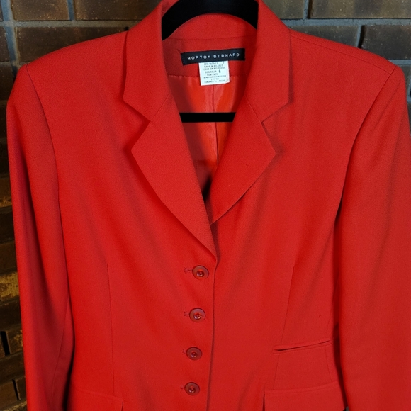 Morton Bernard vintage 80s designer red blazer suit coat jacket - Picture 9 of 10